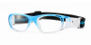 Blue Clear Acetate Prescription Safety Glasses for Football-diagonal