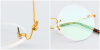 Round Glasses for Men rimless glasses, golden-d3