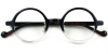 Acetate Small Round glasses for men Black Clear-c