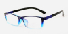 Elastic Plastic Rectangular Glasses, Crysral Blue-l