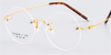Round Glasses for Men rimless glasses, golden-b