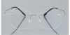 ound Glasses for Men Titanium Rimless Silver Frame