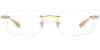 Rectangular Rimless Buffalo Horn Glasses