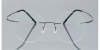 Round Glasses for Men Titanium Rimless, Gun Gray -2