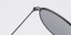 Round glasses with black metal frame and gray sunglasses lenses d2