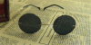 Titanium Round Rimless Sunglasses for Men