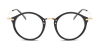 Browline Round Glasses for Oblong Face black