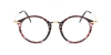Browline Round Glasses for Oblong Face -front
