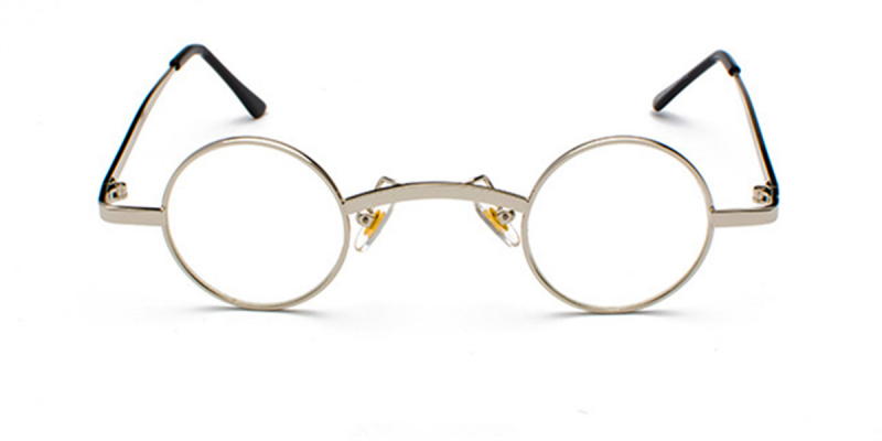 Small Round Glasses for Men, Super Small, Golden, Frame 38 mm