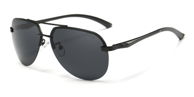 Frameless Sunglasses Black Avistor Gray Lenses