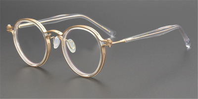 Round Clear Glasses, Wrapped with Metal