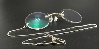 Custom Made Glasses, Pince-Nez Chain Clicp Style