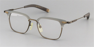 Gray Clear Designer Browline Glasses Brozen Titanium Frame