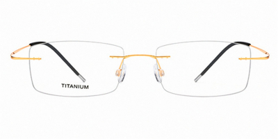 Golden Titanium Frames made Rimless Glasses 