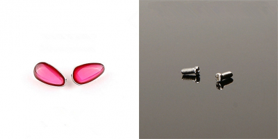 A Pair of  Red Gem Screw in Nose Pads 