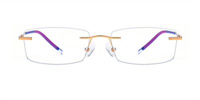 Titanium Rimless Rectangular Eyeglasses for Men