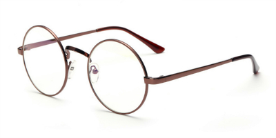 Round Glasses with no Line Bifocals Lenses, Brown