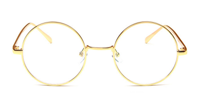 No line bifocals reading glasses, golden round 