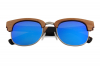 Polarized Round Browline Wooden Glasses Frames for a Narrow Forehead